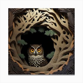 Owl In The Forest Canvas Print