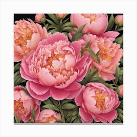 Peony arrangement Canvas Print