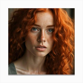 Portrait Of A Young Woman With Red Hair Canvas Print