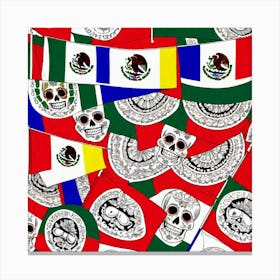 Mexican Flags 2 Canvas Print