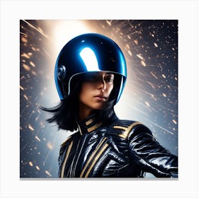 Futuristic Woman In Helmet Canvas Print