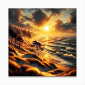 Sunset On The Beach Canvas Print