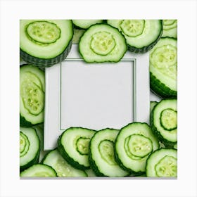 Cucumbers On A White Background Canvas Print