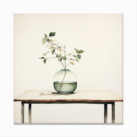 Vase With A Leaf Canvas Print