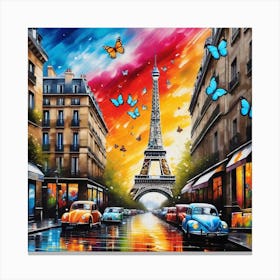 Paris With Butterflies 124 Canvas Print