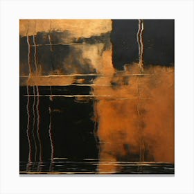 Abstract Painting Black And Gold Wall Art 1 Canvas Print