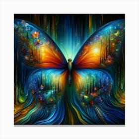 Surrealist Vibrant Butterfly III Canvas Print