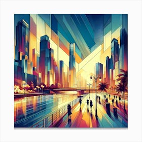 Abstract Cityscape Painting Canvas Print