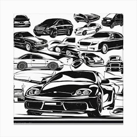 Car Silhouettes 5 Canvas Print