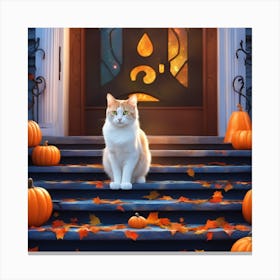 Halloween Cat 12 Canvas Print