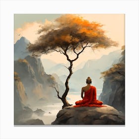 Buddha Painting Landscape (17) Canvas Print