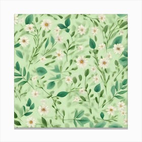 Watercolor Floral Pattern Canvas Print