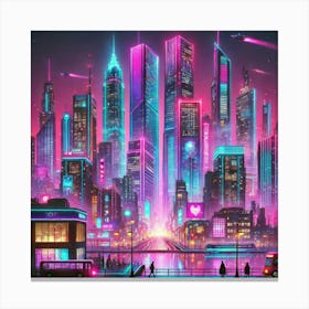 Neon City 18 Canvas Print
