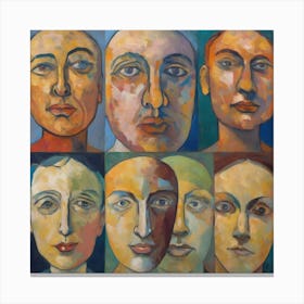 Faces Of The World , Expressionists Canvas Print
