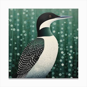 Ohara Koson Inspired Bird Painting Loon 1 Square Canvas Print