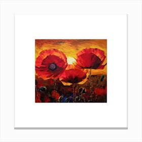 Poppies At Sunset Canvas Print