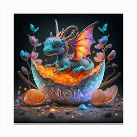 Dragon In Egg Canvas Print