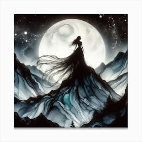 Woman In The Moonlight Canvas Print