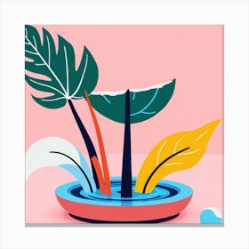 Tropical Plants In A Bowl Canvas Print