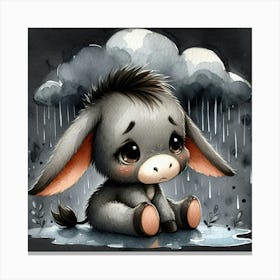Donkey In The Rain 1 Canvas Print