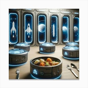 Futuristic Takeaway Containers Called Galaxy To Go Canvas Print