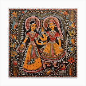 Two Indian Women By Sanjay Kumar Canvas Print