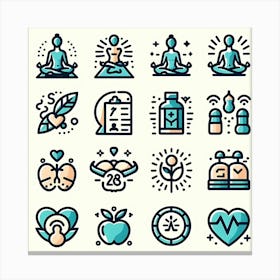 Meditative Icon Set Canvas Print