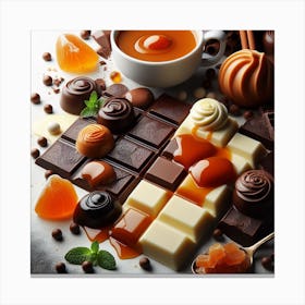 White and black chocolate Canvas Print