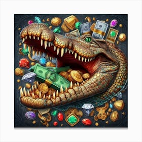 Crocodile Gold Canvas Print