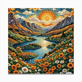 Sunflowers In The Valley Canvas Print