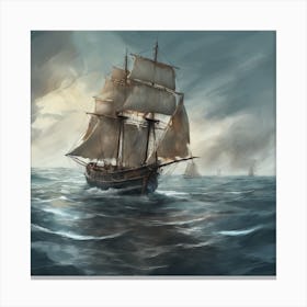 Sailing Ship In The Ocean 1 Canvas Print
