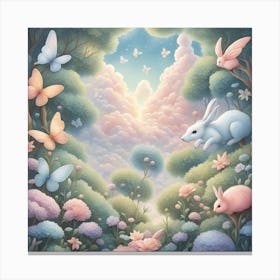 Rabbits In The Sky Canvas Print