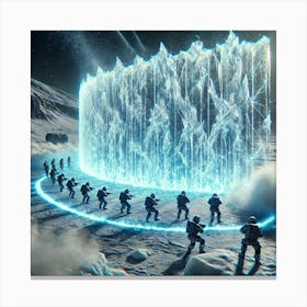 A Futuristic Sci Fi Depiction Of An Ice Wall In Ac Canvas Print