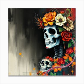 Day Of The Dead Skull 9 Canvas Print