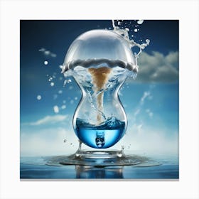 Hourglass With Water Splash Canvas Print