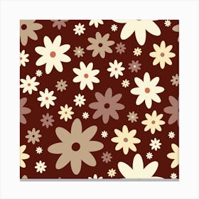 Retro Vintage Boho Spring Floral Pattern In 60s Style1 Canvas Print