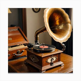 Whispers of the Past: Music from the Gramophone Canvas Print