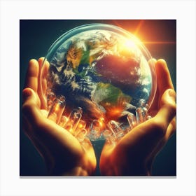 Earth In Hands 1 Canvas Print