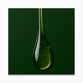 Drop Of Oil On Green Background Canvas Print