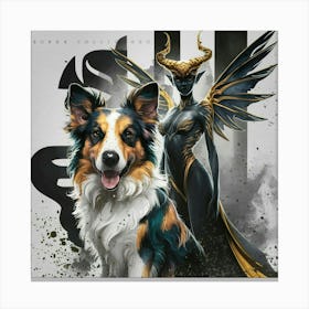 Dog And An Angel Canvas Print