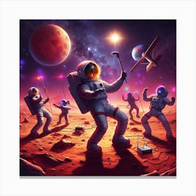 Astronauts On Mars Canvas Print