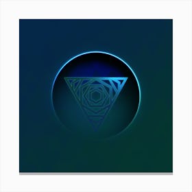 Geometric Neon Glyph on Jewel Tone Triangle Pattern 488 Canvas Print
