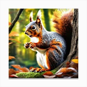 Squirrel In The Forest 342 Canvas Print