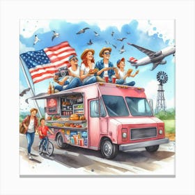 American Food Truck Canvas Print
