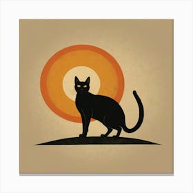 Black Cat Silhouette 1 Canvas Print