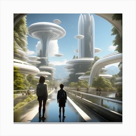 Futuristic Cityscape 246 Canvas Print