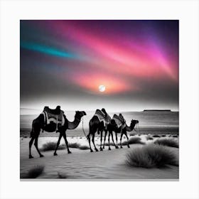 Camels In The Desert 2 Canvas Print