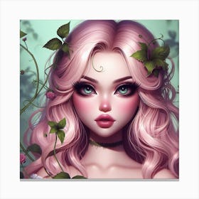 Girl With Pink Hair Canvas Print