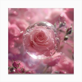 Pink Roses In A Bubble Canvas Print