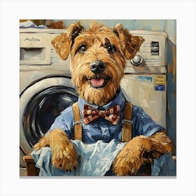 Laundry Airedale 15 Canvas Print